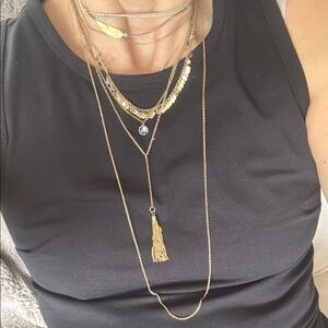 Elegant Gold Layered Necklace Set three in all